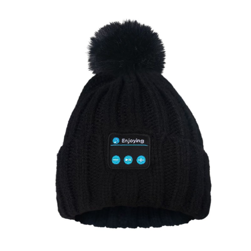 Słuchawki Bluetooth Beanie Hat Czarne z piłką