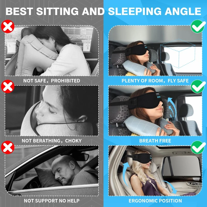 Car Bluetooth Sleep Eye Mask Black